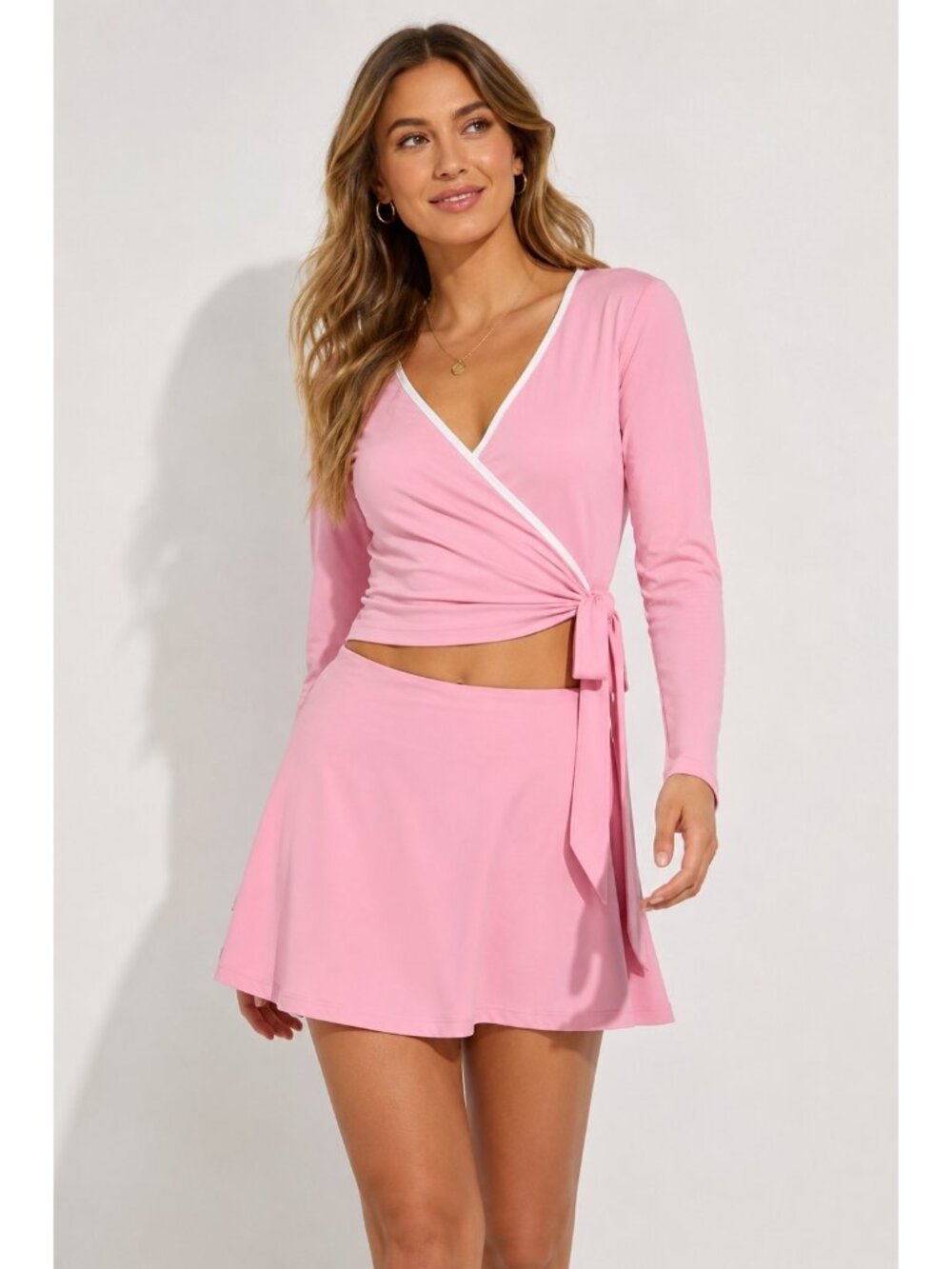 NWT Wild Fable ButterBliss Pink Wrap Long Sleeve Large Soft Stretch. WL383